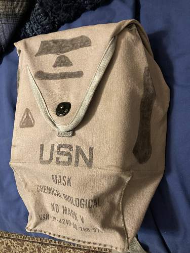 US navy MkV gask mask carrying bag markings