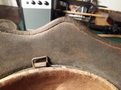 German m18 ear cut out relic helmet number