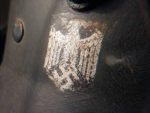 German m18 ear cut out relic helmet number