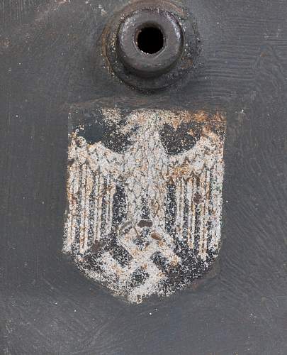 German m18 ear cut out relic helmet number