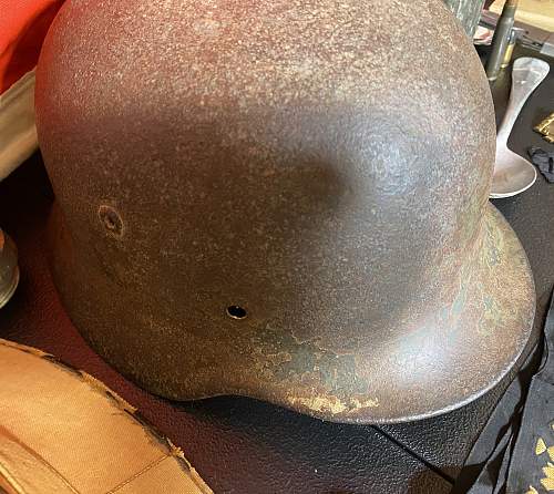 Please help ID steel helmet? M40? Relic green paint?