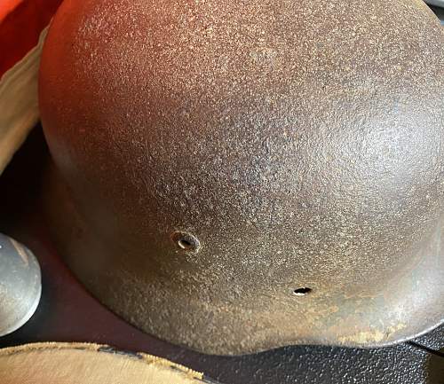 Please help ID steel helmet? M40? Relic green paint?