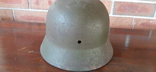 Cammo? Luftwaffe helmet shell - named to transport soldat