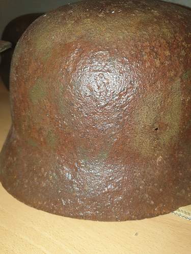 M35 3-tone normandy camouflage helmet.