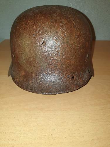 M35 3-tone normandy camouflage helmet.