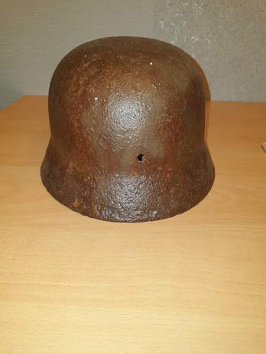 M35 3-tone normandy camouflage helmet.