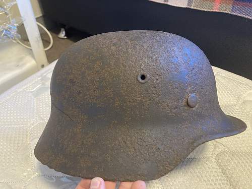 M40 helmet found near the don river in a village.  What do you guys think first helmey