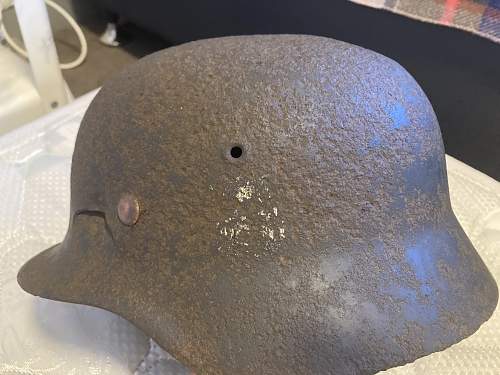 M40 helmet found near the don river in a village.  What do you guys think first helmey