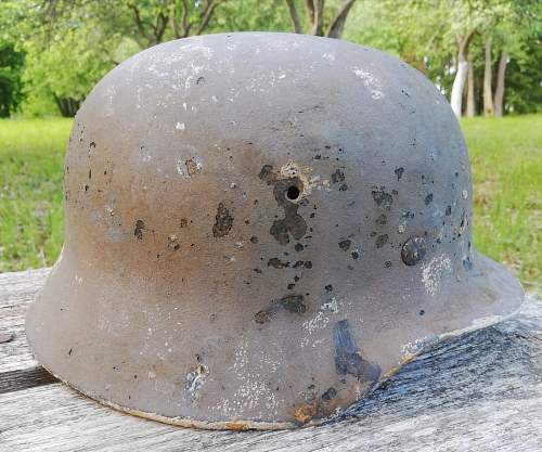 Stahlhelm M40 SD WH field repaint.