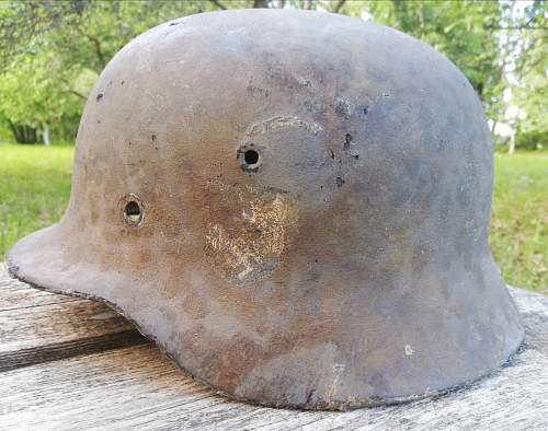 Stahlhelm M40 SD WH field repaint.