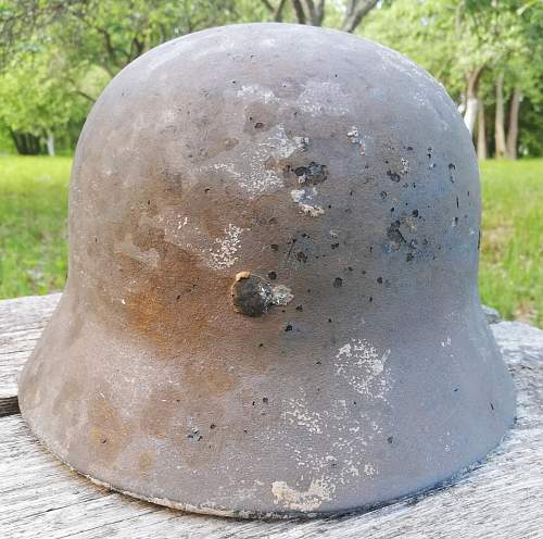 Stahlhelm M40 SD WH field repaint.