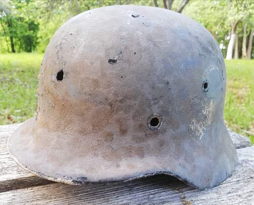 Stahlhelm M40 SD WH field repaint.