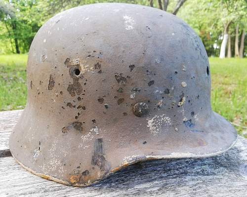 Stahlhelm M40 SD WH field repaint.