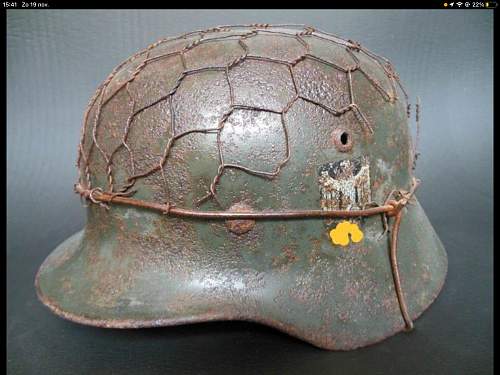 Nice relic m40 chicken wire helmet