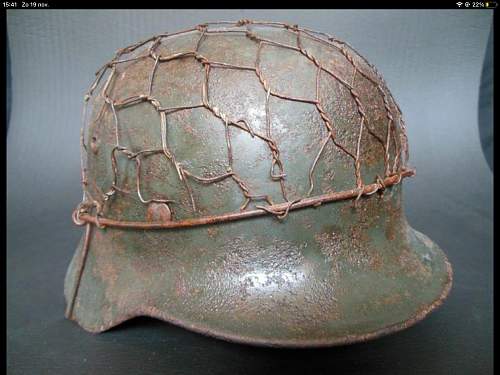 Nice relic m40 chicken wire helmet