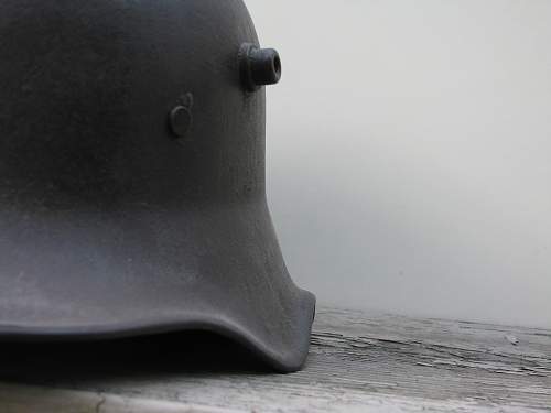 German m18 ear cut out relic helmet number