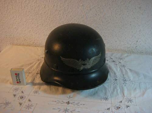 M40 Luftschutz Helmet, original or fake decal?