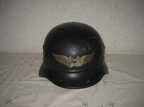 M40 Luftschutz Helmet, original or fake decal?