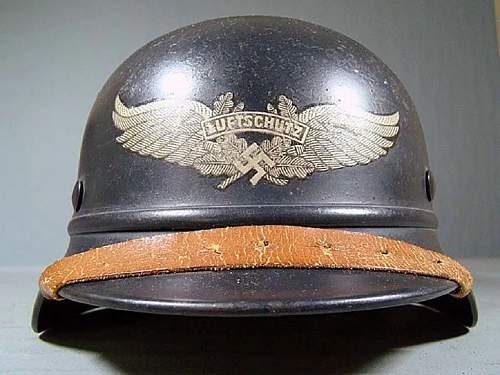 M40 Luftschutz Helmet, original or fake decal?