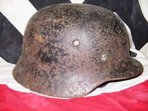 My German WWII relic helmet collection