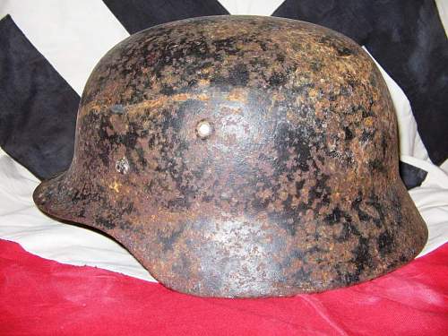 My German WWII relic helmet collection