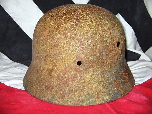 My German WWII relic helmet collection