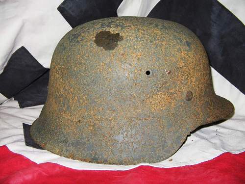 My German WWII relic helmet collection