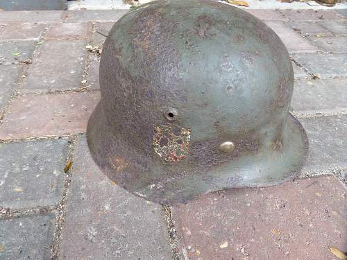 2x German army helmets Lapland found