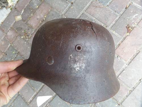 2x German army helmets Lapland found