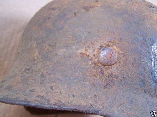 Single decal German Army helmet from St Lo.