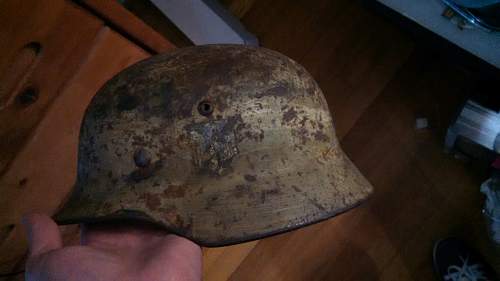 old africorps helmet fresh estate find ! Neat