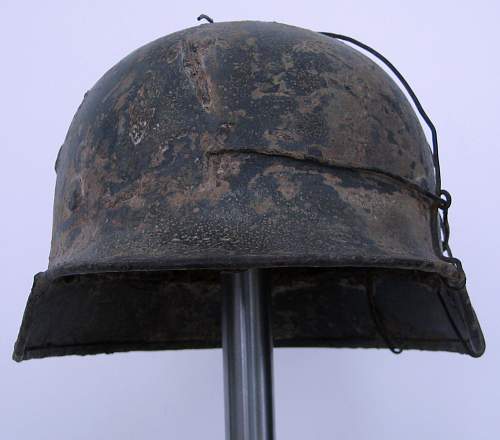 Two German Ardenne offensive helmet shells