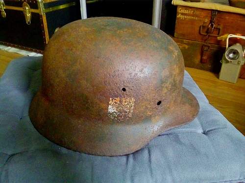 Helmet from &quot;Operation Spring Awakening&quot; March 1945