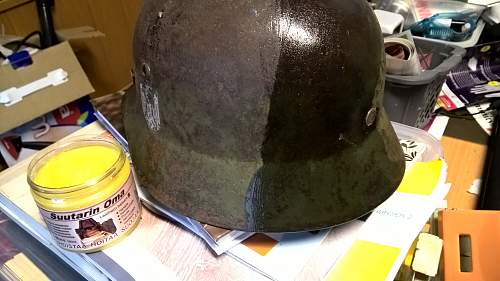 Removing rust from helmet