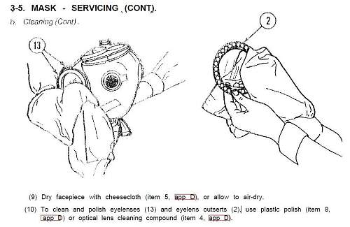 Cleaning M17 gas mask