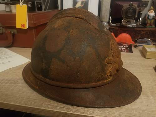 Rust Removal on a Camo Helmet