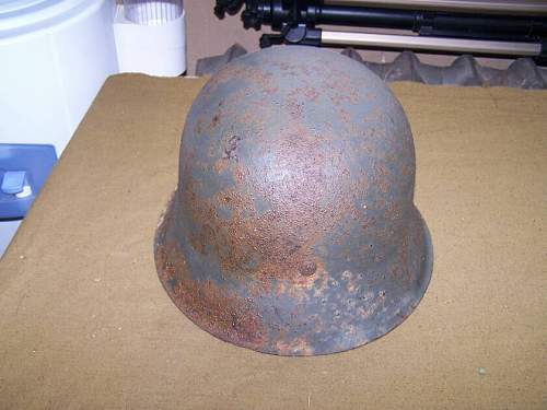 M 42 German helmet- refreshed from the surface rust