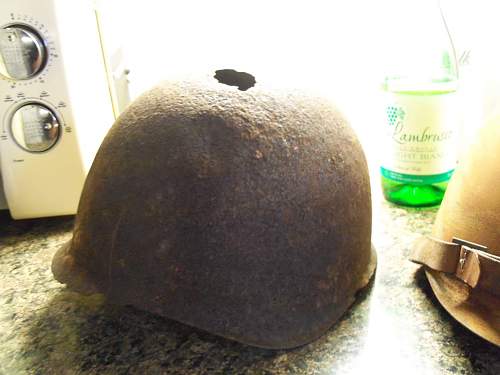 Restored German helmets