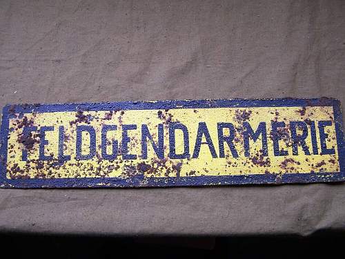 German vehicle Feldgendarmerie plate