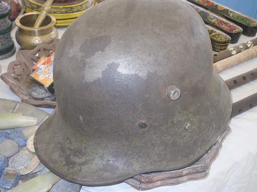 Restored German helmets