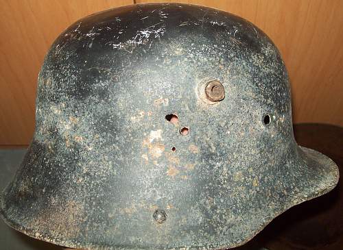 Restored German helmets