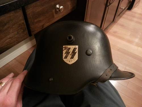 Restored German helmets