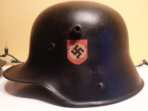 Restored German helmets