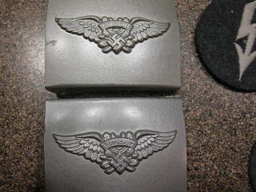 two luftshutz buckles from a grouping