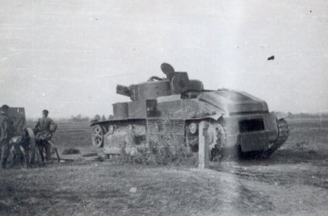 Soviet Russian T 28 tanks destroyed and abandoned by Red Army