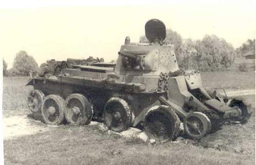 Soviet Russian BT type tanks, abandoned / destroyed