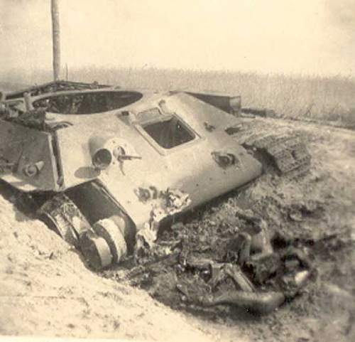 T 34, action, abandoned and destroyed tanks