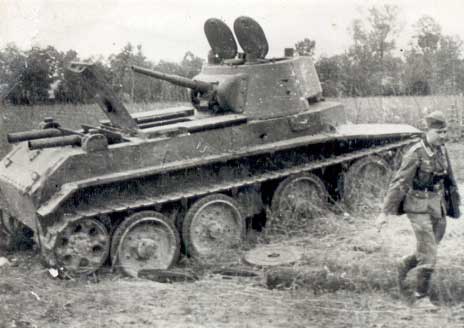 Soviet Russian BT type tanks, abandoned / destroyed
