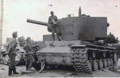 KV 2 Soviet Russian tanks, abandoned and destroyed