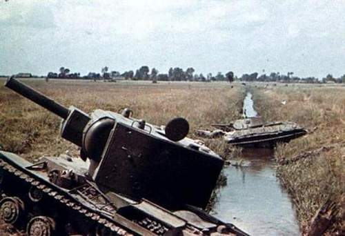 KV 2 Soviet Russian tanks, abandoned and destroyed
